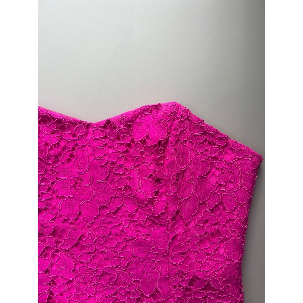 Lilly Pulitzer Women's Pink Floral Lace Strapless Dress Size 4 Cocktail Party - Picture 4 of 7